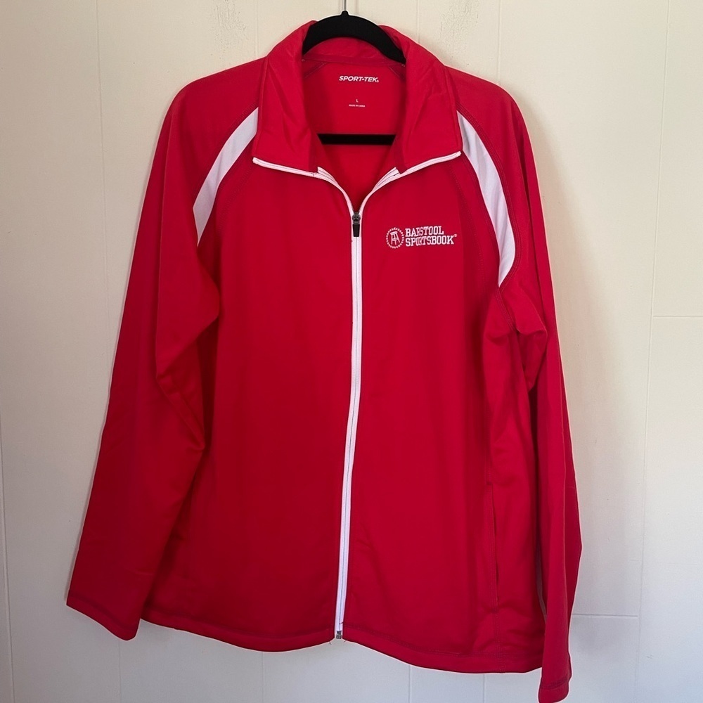 Barstool Sportsbook Red Zip Up Jacket ~ Sport-tek ~ Men’s Size L